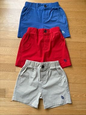 Kids Elastic-Waist Pull-On Shorts in Blue, Red, and Khaki